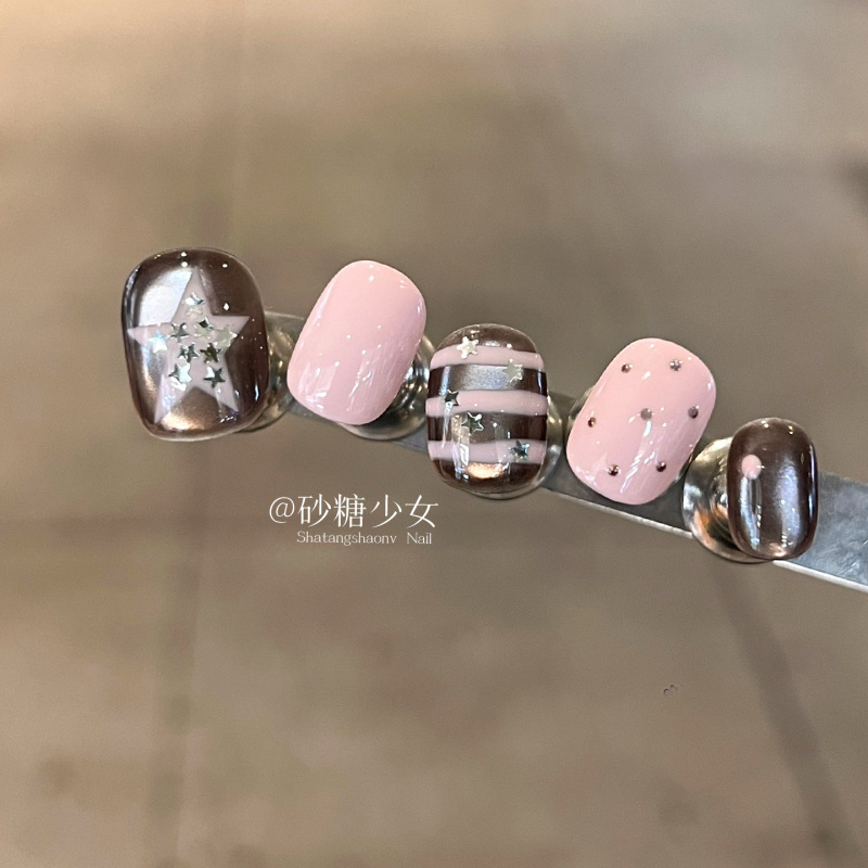 Pink Wearable Nails, Short Style, High-End Handmade Cat-Eye Nail Patches, 2026 New Style, Unique and Stunning Wearable Nail Art Pink Wearable Nails, Short Style, High-End Handmade Cat-Eye Nail Patches, 2026 New Style, Unique and Stunning Wearable Nail Art