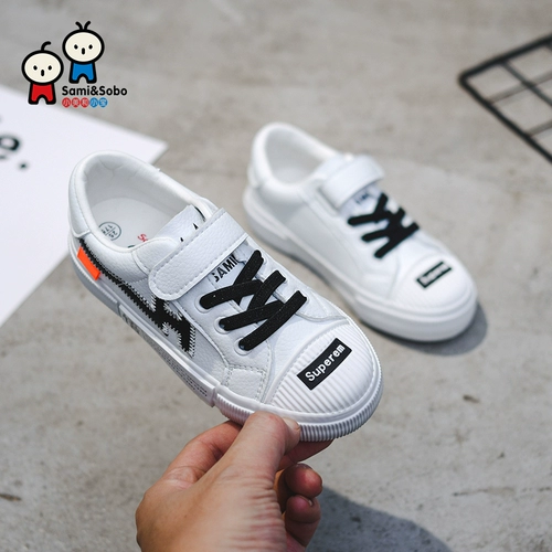 Детская белая обувь, спортивная повседневная обувь для отдыха для мальчиков, 2019, осенняя, тренд сезона, в корейском стиле