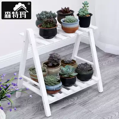 Flower rack solid wood indoor and outdoor multi-storey special price living room balcony storage floor-to-ceiling succulent small flower pot rack Simple