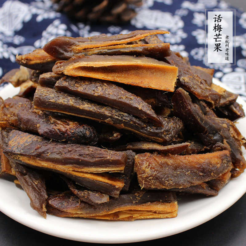 Hangzhou Terrome Plum Taste Mango Dry 500g Words Plum Taste Nine-Made Jam Mango Dried Strips Fruit Candied Fruits Sour sweet snacks