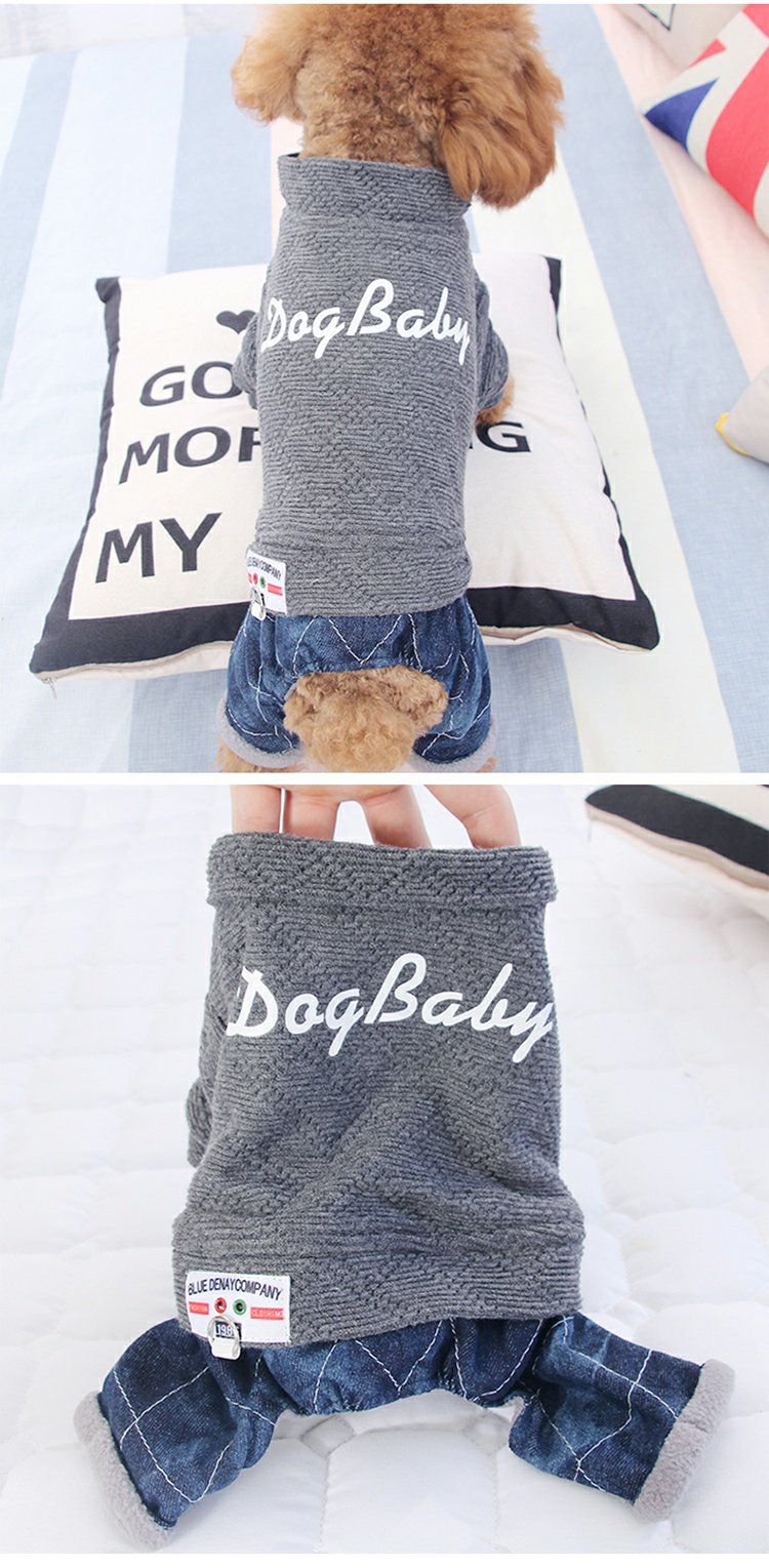 Thú cưng Gấu Pomeranian Teddy Dog Quần áo Puppy Sữa Dog Quần áo bốn chân Dây đeo Quần áo mùa xuân và mùa thu Trang phục mùa xuân Áo bông - Quần áo & phụ kiện thú cưng quần áo chó mèo