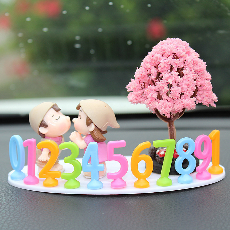 Creative car temporary parking card moving license plate phone number plate cute cartoon parking moving truck interior decoration