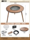 Круглый стол 60 см на ножке из массива дерева [решетка для гриля 304] + сумка для хранения