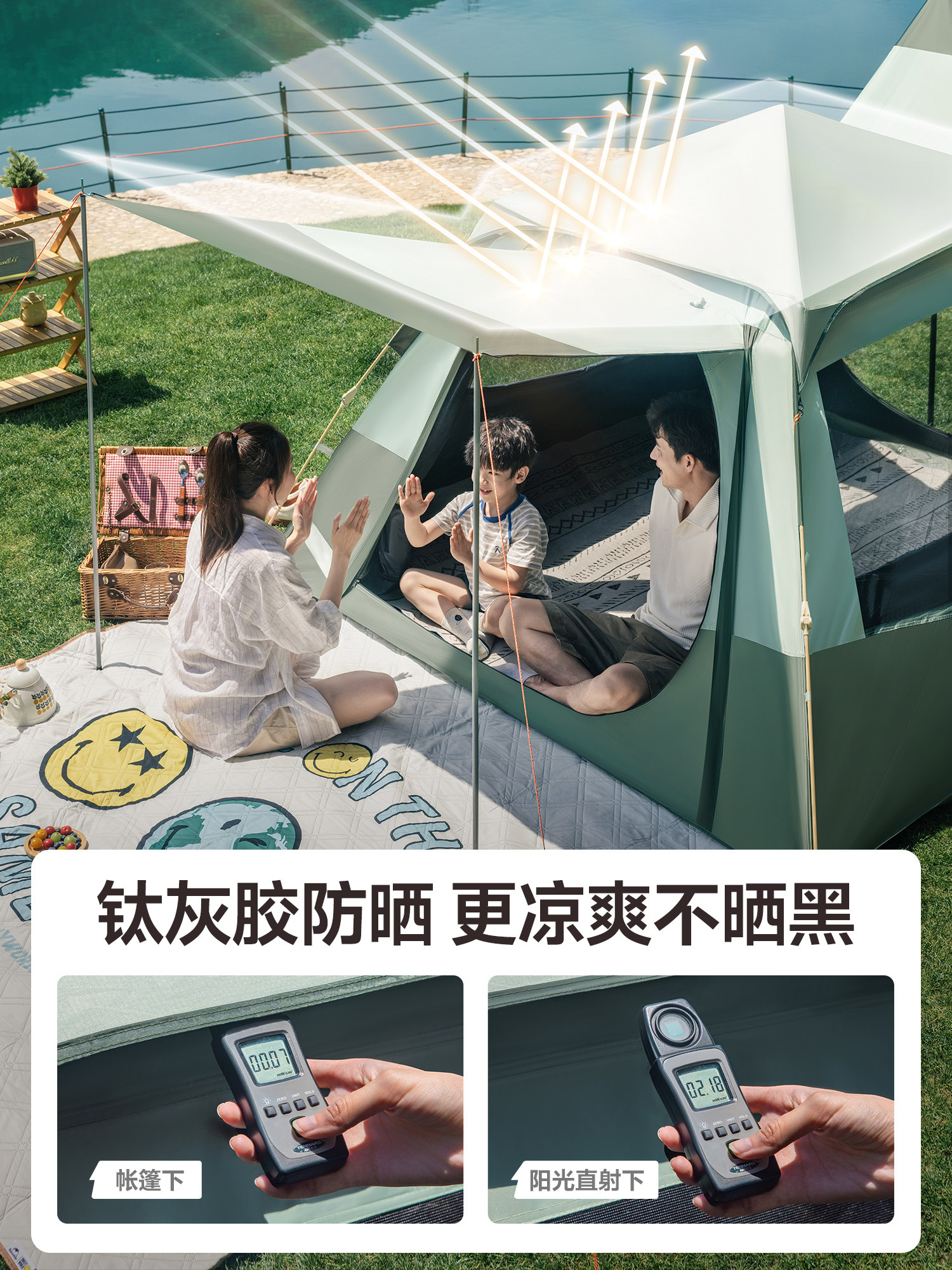 Explorer Tent Outdoor Camping Overnight Portable Folding Camping Equipment Full Set Automatic 2025 New Model Rainproof