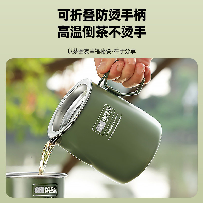 Outdoor Stainless Steel Tea Set Camping Portable Tea Kettle Travel Tea Maker Special Tea Brewing Device 2025 New Model