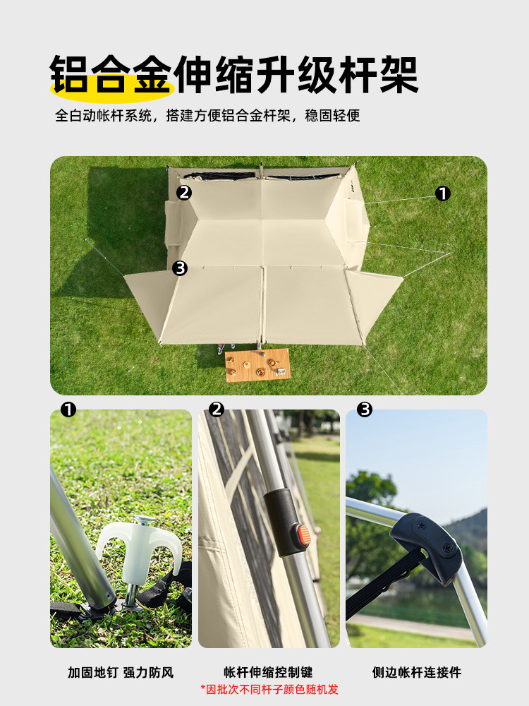 Explorer Two-Bedroom One-Living Room Tent for Outdoor Camping, Automatic and Convenient Folding Camping Overnight Tent with Roof Ridge 13