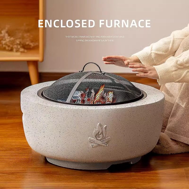 Tea-Making Stove Set with Grill, Complete Set of Barbecue Grill for Home Use, Tea-Making Stove with Table, Charcoal Stove, Fire Pit