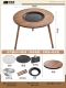 Ножки из цельного дерева, круглый стол 60 см [сетка для гриля 304], сковорода для гриля + сумка для хранения