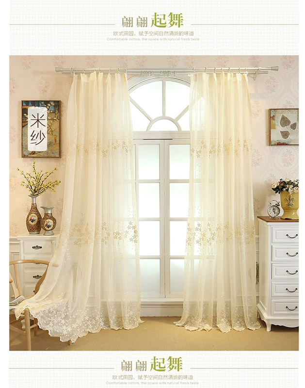 Phong cách châu Âu ren màn hình đục Velcro miễn phí để cài đặt rèm cửa màn xong phòng ngủ phòng khách cửa sổ vịnh ròng đỏ - Phụ kiện rèm cửa thanh treo màn rèm cửa