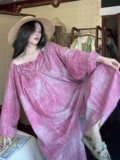 Хлопковая пижама, летний лонгслив, этнические штаны, комплект, летний костюм, этнический стиль, свободный крой