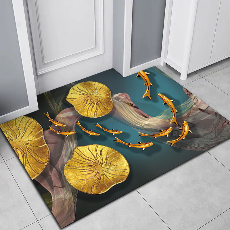 3d Three-dimensional floor mat Foyer entrance door Home step into the door Corridor aisle carpet thickened non-slip absorbent cooling pad