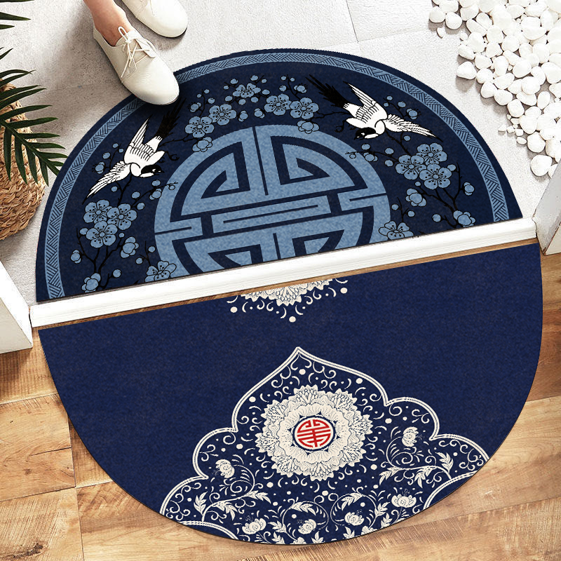 New Chinese style semi-circular floor mat Powder room non-slip floor mat doormat entrance door Household door Living room entrance door carpet