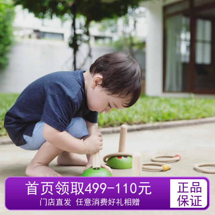 Imported plantoys throw-ring game Award-winning solid wood Puzzle Early Parenting interactive outdoor ferrules nostalgic toys