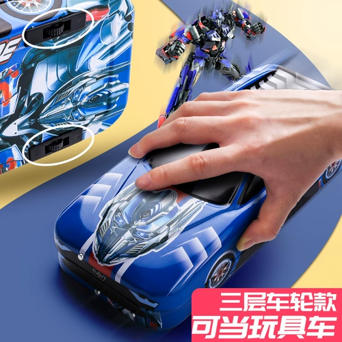 Дисней, трансформер, детский ударопрочный вместительный и большой универсальный двухэтажный пенал для мальчиков для школьников для детского сада для первого класса, Кинг-Конг