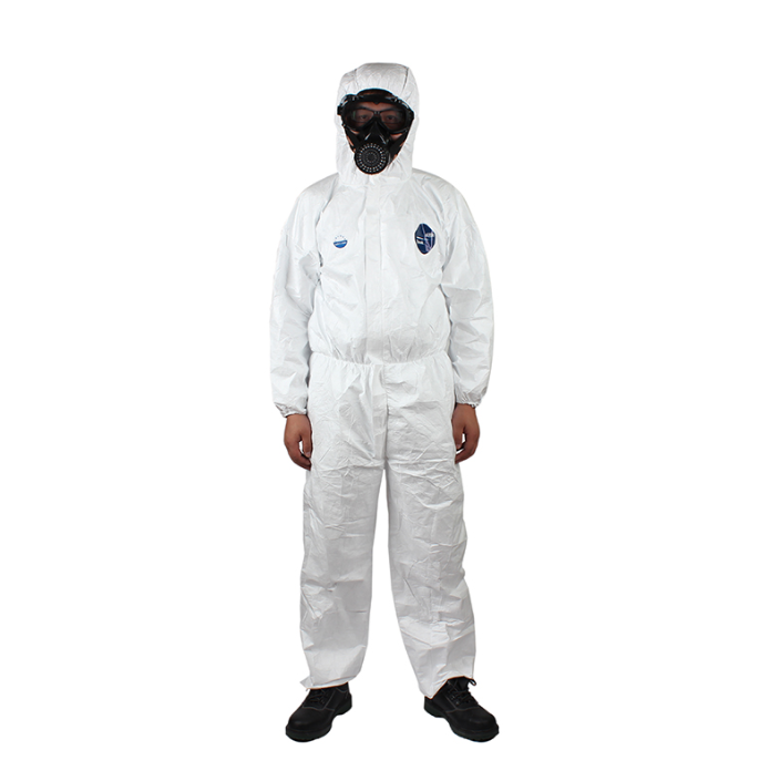 DuPont Tyvek 1422A chemical protective clothing anti-radioactive particles white one-piece cap dustproof protective clothing
