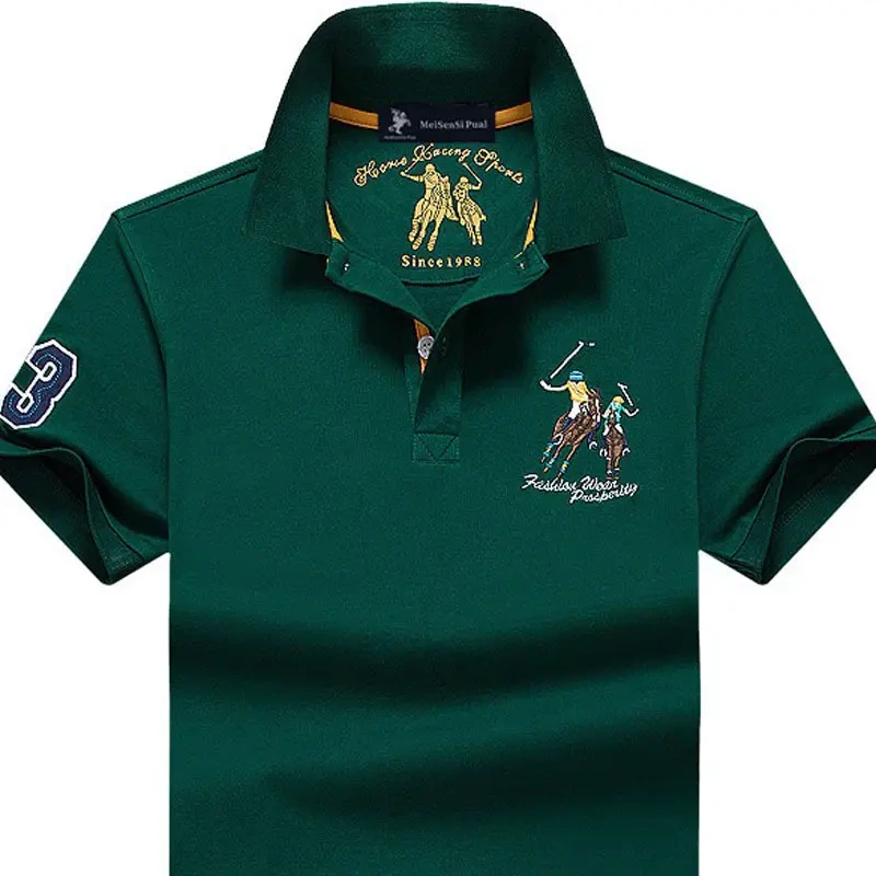 2026 Summer Polo Shirt Men's New Short-Sleeved Pure Cotton Large Size Lapel Loose Breathable Casual T-Shirt