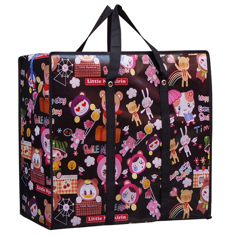 Red White Blue Bag Extra Large Thick Pocket Woven Bag Waterproof Snake Skin Moving Bag Cartoon Luggage Bag