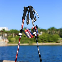 Ngoài trời siêu nhẹ siêu ngắn lưu trữ gấp trekking kính thiên văn thẳng tay cầm khóa mía đi bộ leo núi thiết bị chống nạng - Gậy / gậy gậy kéo dài đa năng