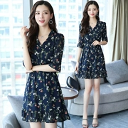 Real shot chiffon hoa tình yêu mùa hè của nữ sinh viên tay áo thon nhỏ tươi Một chiếc váy ngọt ngào - A-Line Váy