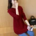 Xuân 2018 phiên bản Hàn Quốc mới của áo len nữ mỏng, áo len dài đoạn cổ tròn chạm đáy áo hoang dã ao khoac len dep Đan Cardigan
