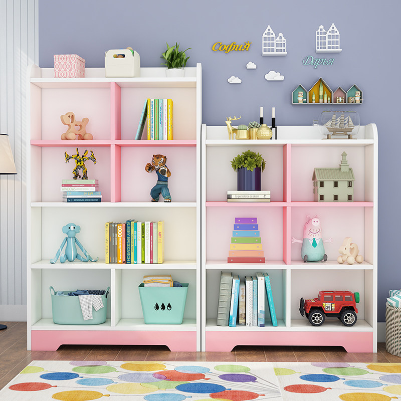 Simple living room Children's bookcase minimalist modern bookshelf floor multilayer student bookcase creative shelf