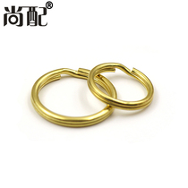 Brass key ring handmade pure copper double layer round wire key ring Mens and womens car keychain gold circle accessories