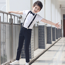 Childrens Show Dressing Boys Flower Childrens Dress White Shirt Strap Suite Choice Costumes Recite Piano Competition Clothes