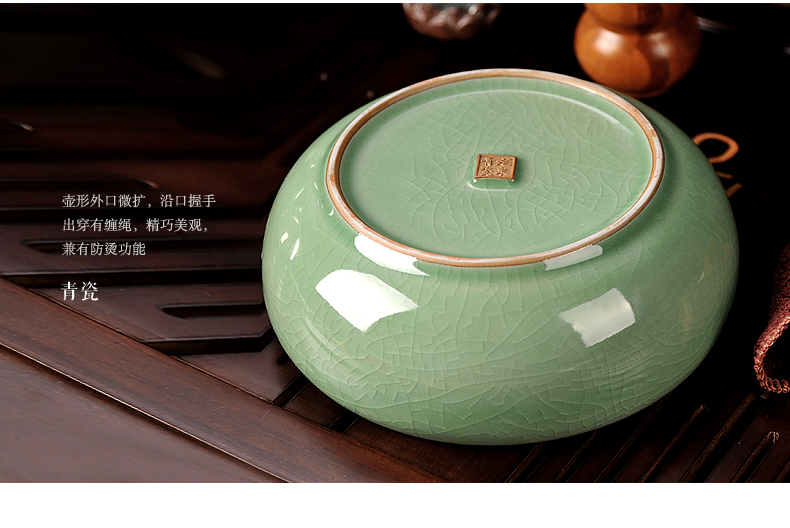 Sapphire hin ceramic writing brush washer wash bowl large kung fu tea set domestic cup XiCha wash water meng spare parts for the tea taking