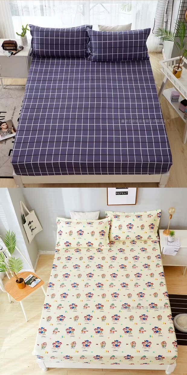 Trẻ em tùy chỉnh 100 giường cotton bông đơn mảnh 0,9m1,35m1,0 m phim hoạt hình chiều cao trẻ em trải giường ga chun bọc giường spa