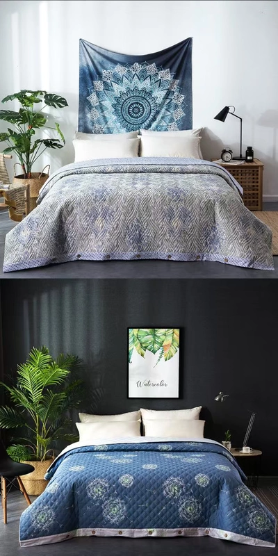 Cao cấp đa năng cotton dày quilt bao gồm một mảnh quilted mùa đông quilted bông quilt cover nút ba mảnh - Quilt Covers