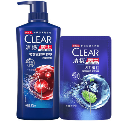 清扬洗发水控油蓬松男女士去屑洗头膏500g+100g官方旗舰店