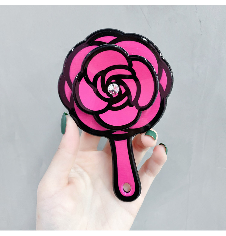 Зеркало 韩国进口grain de beaute饰品甜美粉色花朵小镜子随身镜化妆镜