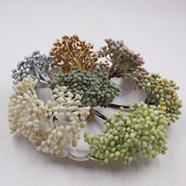 DIY White Frost Green Leaf Forest forest plastic succulent plant handmade wreath wedding material hat gift box decoration hazy fog