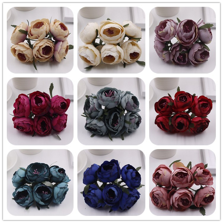 DIY handmade garland material European vintage camellia buds Sen bridal headdress corsage hand bouquet decorative flowers