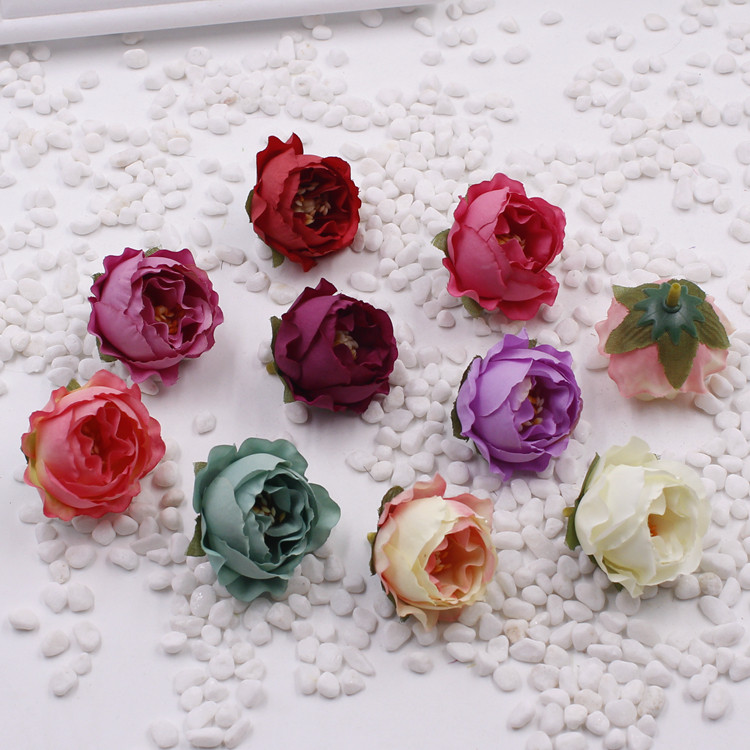 Simulation retro European style silk cloth bag core rose bud flower bud flower DIY flower ring sensational ornament material