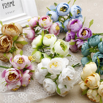 DIY simulation Rose Tea Bud small bouquet garland flower candy box corsage decoration flower silk flower bracelet making