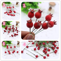 New Christmas fruit berry with iron wire cute diyson female wreath headgear flower arrangement Garland accessories
