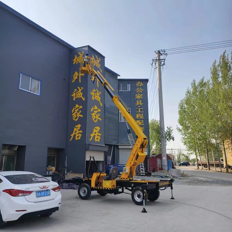 Straight Arm Telescopic Arm Lift Electric Hydraulic Aerial Work Platform for Installing Street Lights, Monitoring, Maintenance, and Climbing Ladders