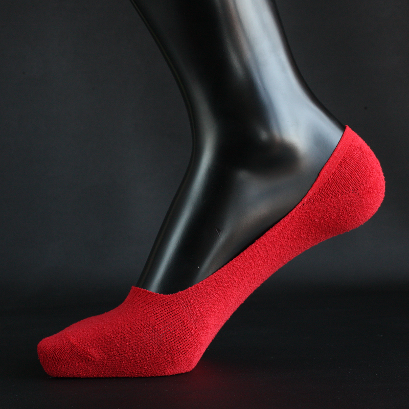Summer thin red stealth socks pure cotton low-helped boat socks light silicone anti-slip men and women anti-smell breathable single shoes