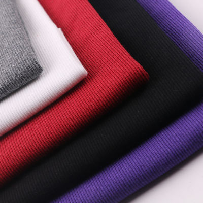 Spring and summer 32S all-cotton 2*2 frame ribbed cuffs and collar fabric, thin threaded fabric hem ribbed auxiliary fabric