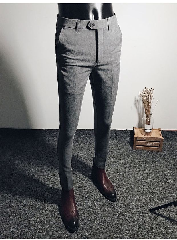 19 mùa xuân Anh kinh doanh quần tây nam mỏng Tóc mỏng stylist căng quần quần nam phù hợp với quần thủy triều quần tây nam công sở