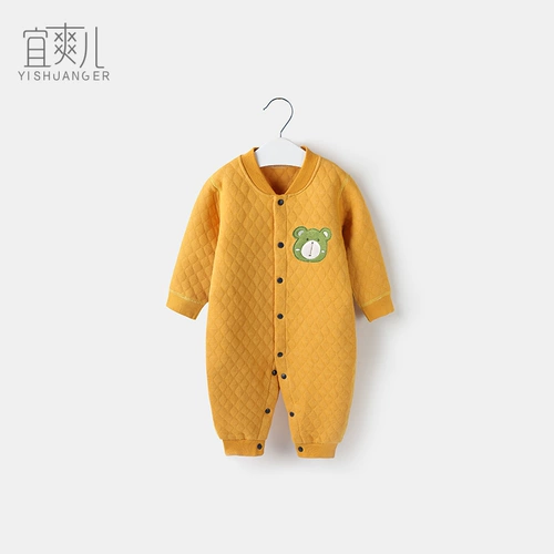 Демисезонный осенний комбинезон для младенца для новорожденных, спальный мешок, пижама, демисезонное боди, удерживающее тепло термобелье, стеганый комплект
