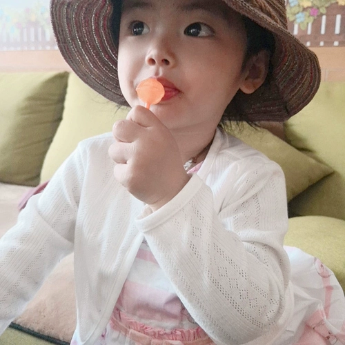 Накидка, куртка, детский жилет, тонкий кардиган, одежда для защиты от солнца, короткий рукав