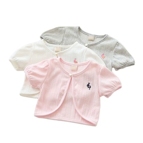 Накидка, куртка, детский жилет, тонкий кардиган, одежда для защиты от солнца, короткий рукав