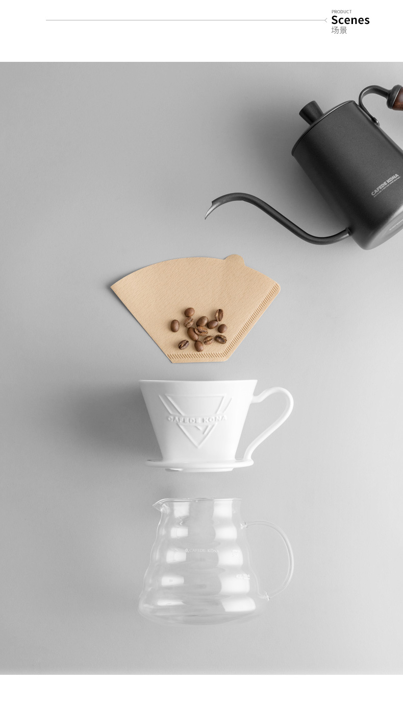 CAFEDE KONA Nhật Bản nhập khẩu giấy lọc cà phê Giấy lọc cà phê Mỹ Giấy lọc tay Giấy ngành - Cà phê dụng cụ pha chế cafe