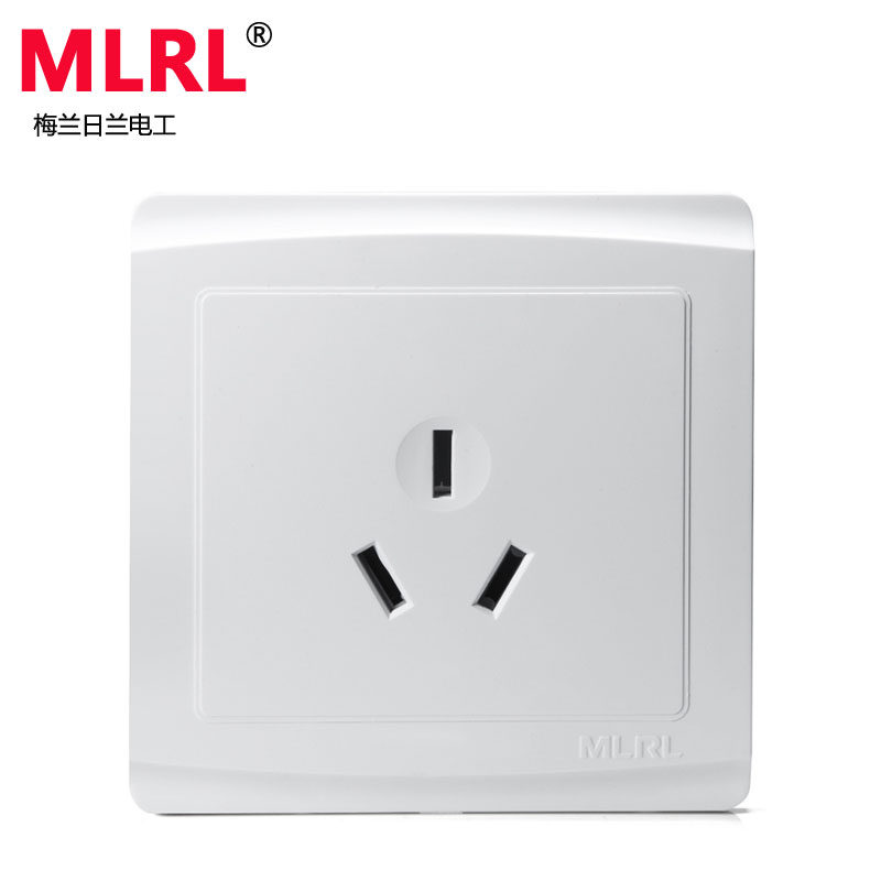 Meilan Riland 86 type elegant white wall switch socket panel high-power air conditioning socket three-hole 16A socket