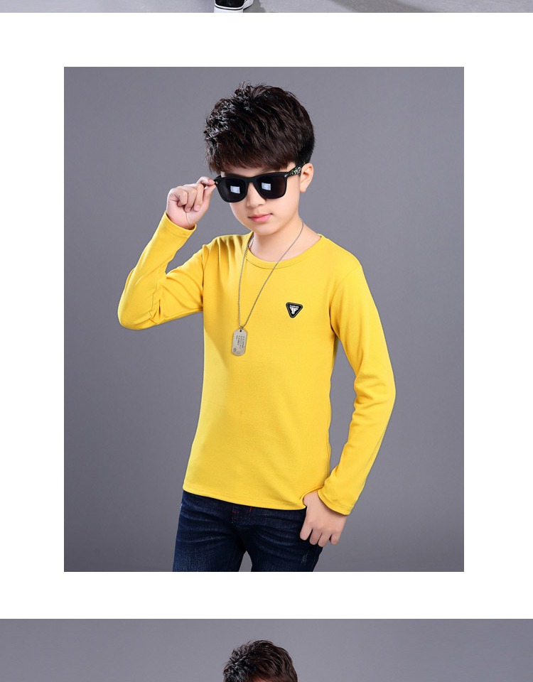 Áo sơ mi bé trai mùa thu 2018 mới quần áo mùa thu trẻ em bé trai lớn bé trai cotton dài tay áo thun áo thun bé trai cao cấp