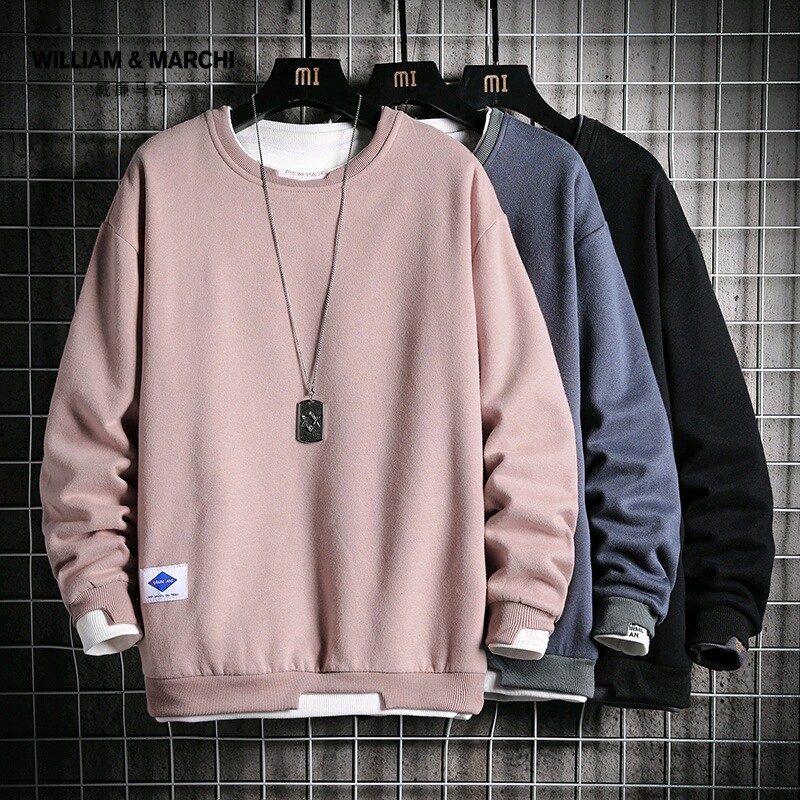 2020 autumn and winter new gush thickened men's young men's clothing handsome air trend fashion lenient and large size sleeve headshirt