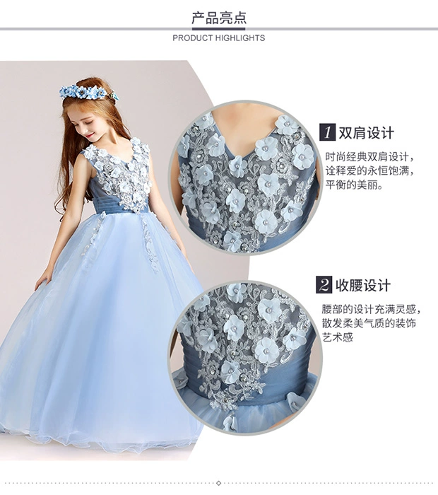 Mùa thu và mùa đông cô gái mới ăn mặc trang phục piano dài trẻ em Giáng sinh món quà Giáng sinh váy tiệc - Váy trẻ em đầm thời trang đẹp cho bé gái