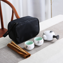 Tianlong Ceramic Kung Fu Tea Set Portable Travel Bag Outdoor Simple Small Teacup Teapot Tea Tray Customization